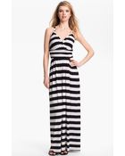 Vince Camuto Stripe Halter Maxi Dress - Lyst