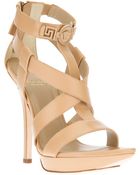 Versace Medusa Lacquered Stiletto Sandal - Lyst