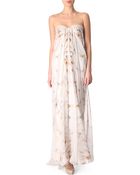 Alexander McQueen Dragonfly Print Bustier Gown - Lyst