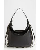Valentino Rockstud Small Leather Hobo - Lyst