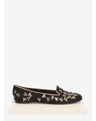 Alexander McQueen Sequined Bees Suede Slip-ons - Lyst