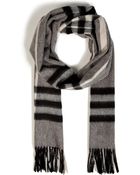 Burberry Cashmere Giant Check Scarf in Charcoal - Lyst