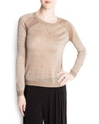 Mango Metallic Knit Sweater - Lyst