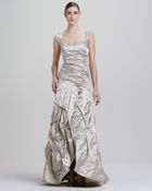 Nicole Miller Sweetheart neckline Metallic Gown - Lyst