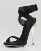 Giuseppe Zanotti Suede Crisscross Sandal Black - Lyst