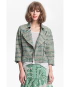 Gibson Shimmer Stripe Biker Jacket Petite - Lyst