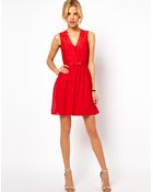 Asos Scalloped Lace Skater Dress - Lyst