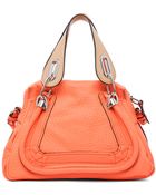 Chloé Paraty Small Leather Shoulder Bag in Orangeneon - Lyst