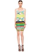 MSGM Racerback Tank Dress in Geometric Printgreenneon - Lyst