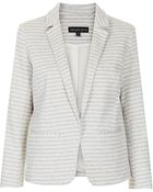 Topshop Petite Stripe Ponte Blazer - Lyst