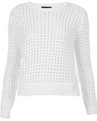 Topshop Petite Grid Stitch Jumper - Lyst