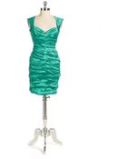 Nicole Miller Metallic Ruched Cocktail Dress - Lyst