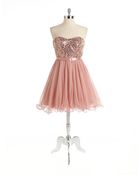Xscape Sequined Strapless Party Dress - Lyst