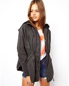 Asos Washed Parka with Borg Lining - Lyst