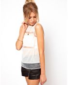 Asos Shell Top with Sheer Panels - Lyst