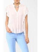 Forever 21 Belted Ruffled Shirt - Lyst