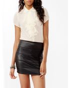 Forever 21 Cascading Ruffle Trimmed Shirt - Lyst
