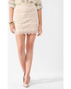 Forever 21 Scalloped Crochet Lace Skirt - Lyst