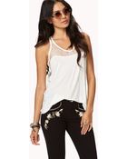 Forever 21 Y-Back Lace Tank - Lyst