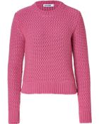 Jil Sander Cashmere Chunky Knit Pullover In Pink - Lyst