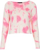 Topshop Knitted Tie Dye Crop Jumper - Lyst