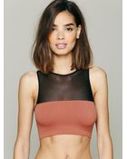 Free People Mesh Crop Seamless Bra - Lyst