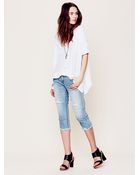 Free People Raw Hem Straight Crop - Lyst
