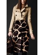 Burberry Prorsum Contrast Animal Print Trench Coat - Lyst