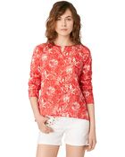 Calvin Klein Jeans Printed Keyhole Blouse - Lyst