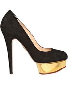 Charlotte Olympia 150Mm Dolly Suede Pumps - Lyst