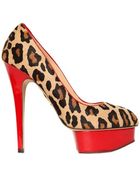 Charlotte Olympia 150Mm Ponyskin & Patent Leather Pumps - Lyst