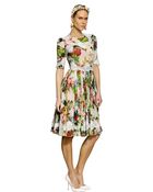 Dolce & Gabbana Lace Stretch Silk Georgette Dress - Lyst