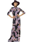 Etro Printed Viscose Jersey Long Dress - Lyst