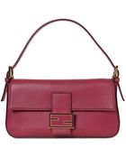 Fendi Grained Leather Baguette Bag - Lyst