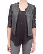 Helmut Lang Combo Leather Jacket Black Pearl - Lyst