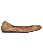 Lanvin Metallic Leather Ballet Flats - Lyst