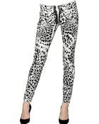 Balmain Leopard Print Stretch Skinny Denim Jeans - Lyst