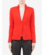 St. John Milano Knit Exposed Collar Jacket - Lyst