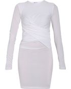 T By Alexander Wang Pique Mesh Twist Dress - Lyst