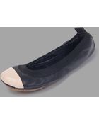 Yosi Samra Cap Toe Flats Blacknude - Lyst