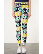 Topshop Geometric Print Leggings - Lyst