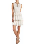 BCBGMAXAZRIA Scarlett Tiered Eyelet Dress - Lyst