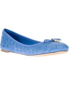 Tory Burch Logo Ballerina - Lyst