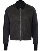 3.1 Phillip Lim Leather Front Harrington Jacket - Lyst