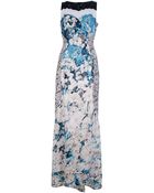 BCBGMAXAZRIA Floral Lace Long Dress - Lyst