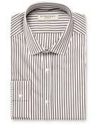 Burberry Brown Slim Fit Striped Cotton Shirt - Lyst