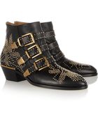 Chloé Susanna Studded Leather Ankle Boots - Lyst