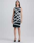 Tadashi Shoji Ribbonbanded Lace Sheath Dress - Lyst