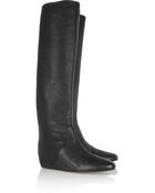 Lanvin Texturedleather Knee Boots - Lyst