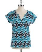 Lucky Brand Printed Top - Lyst